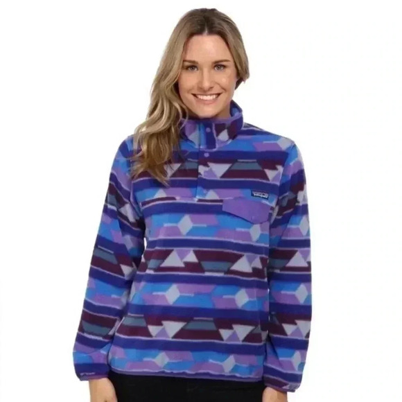 Patagonia Tops - Patagonia Guatemalan Tango Aztec Purple Synchilla
Snap T Fleece Pullover M